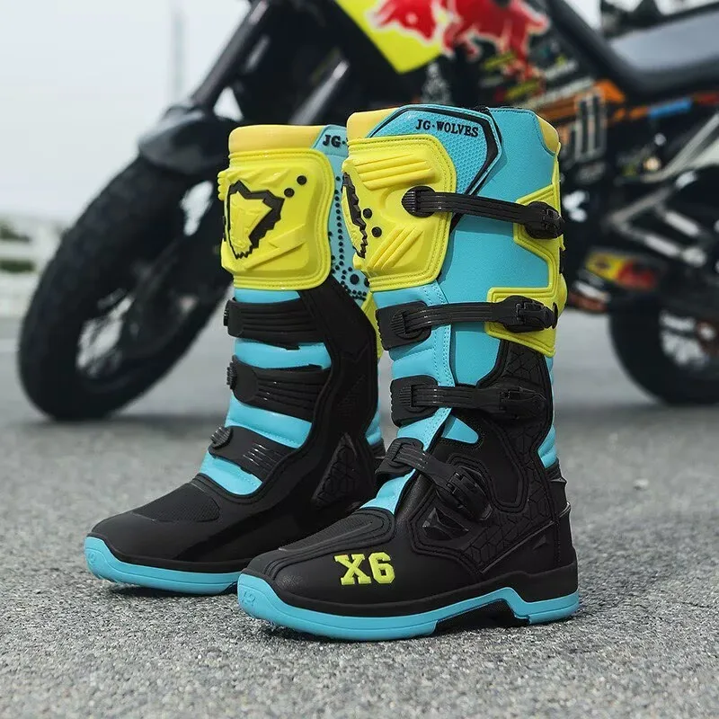 Motorcycle Boot Men Women Riding Mid-Calf Ankle Protective Shoes Motorbike Equipment Racing Rally Long Botas Motorcycle Boots - Image 7