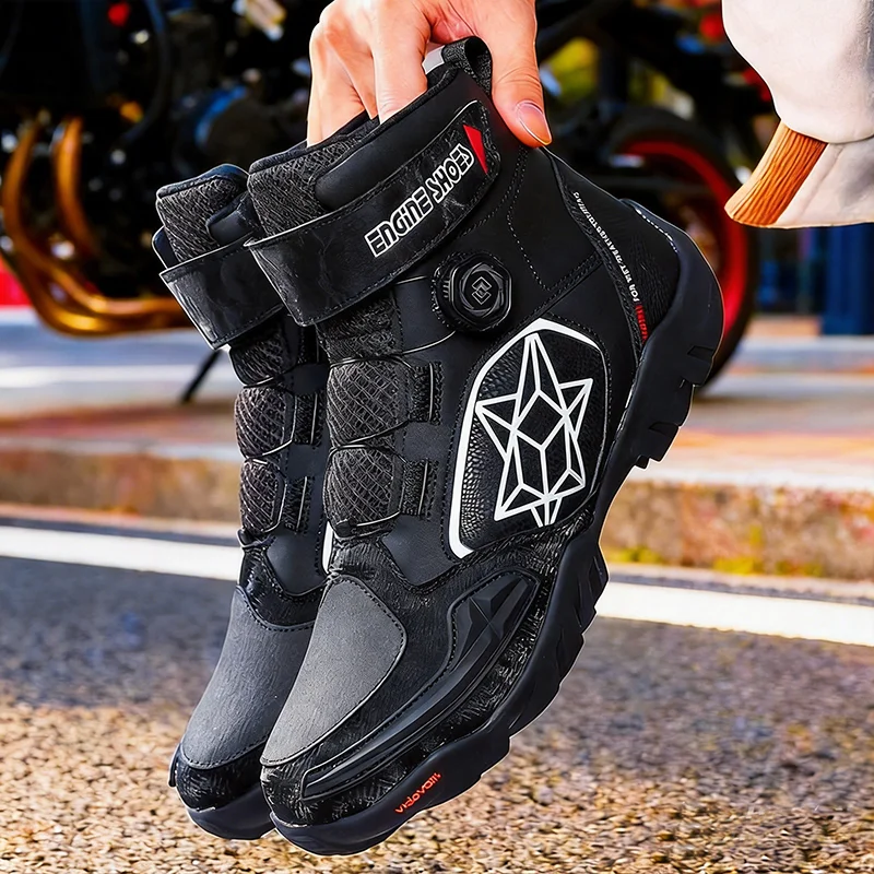 New Motorcycle Boots Men Leather Motos Breathable Anti Slip Wear-resistant Riders Boots Motorbike Racing Ankle Length Shoes - Image 8