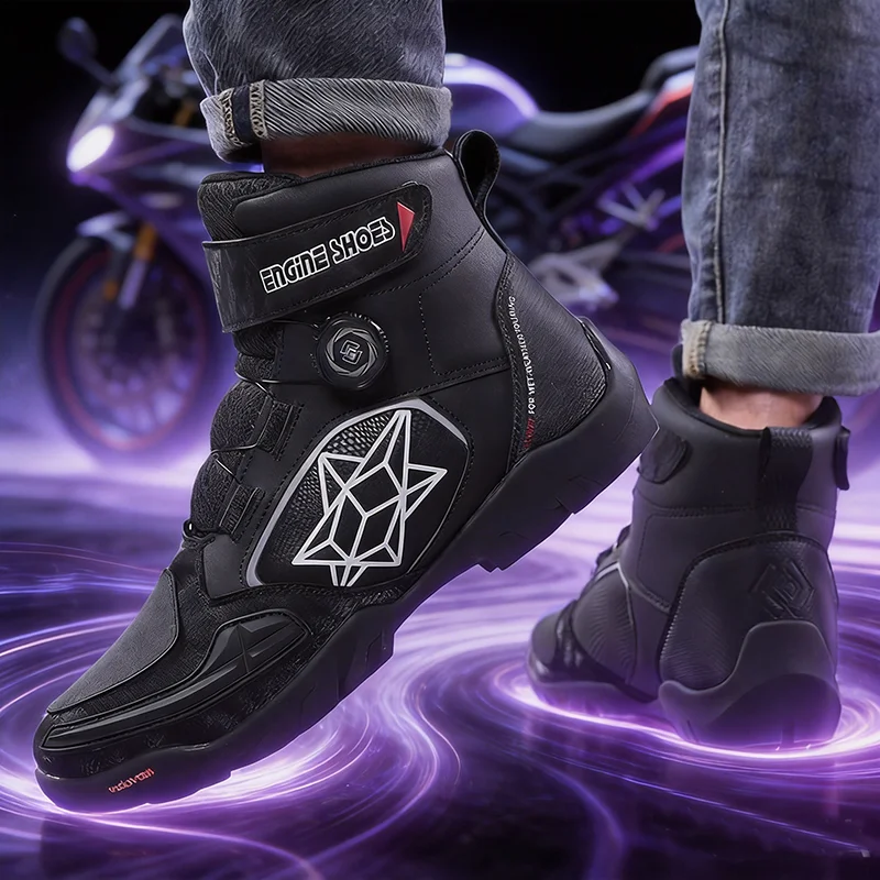 New Motorcycle Boots Men Leather Motos Breathable Anti Slip Wear-resistant Riders Boots Motorbike Racing Ankle Length Shoes - Image 9