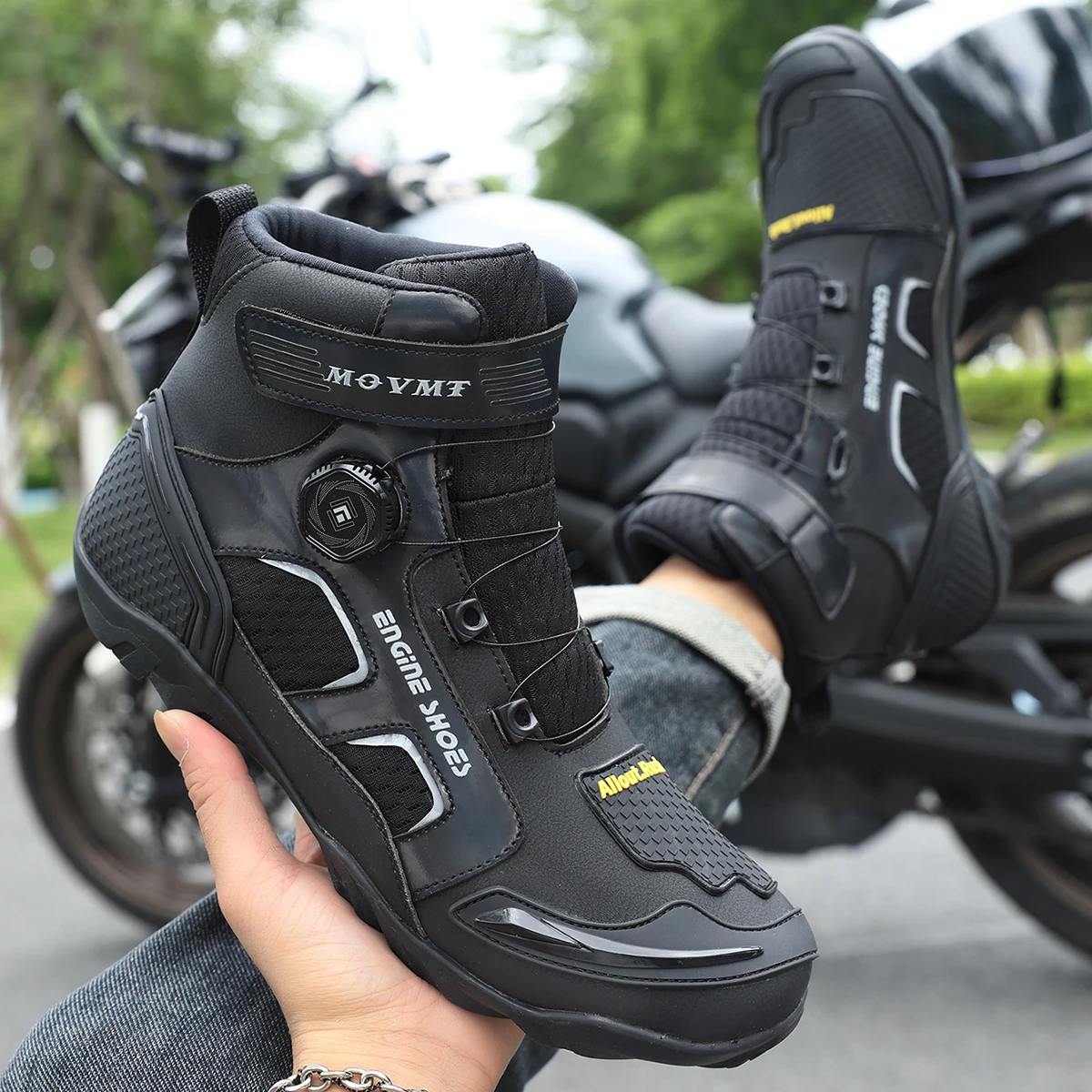 New Motorcycle Boots Men Leather Motos Breathable Anti Slip Wear-resistant Riders Boots Motorbike Racing Ankle Length Shoes - Image 3