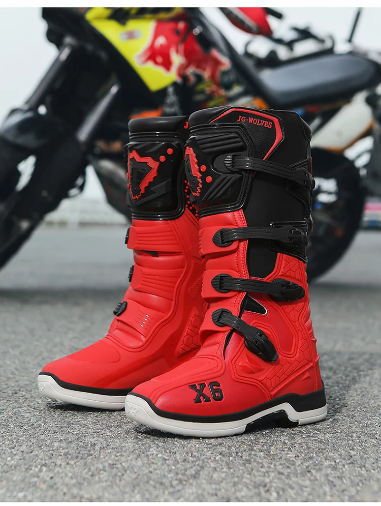 Motorcycle Boot Men Women Riding Mid-Calf Ankle Protective Shoes Motorbike Equipment Racing Rally Long Botas Motorcycle Boots - Image 15