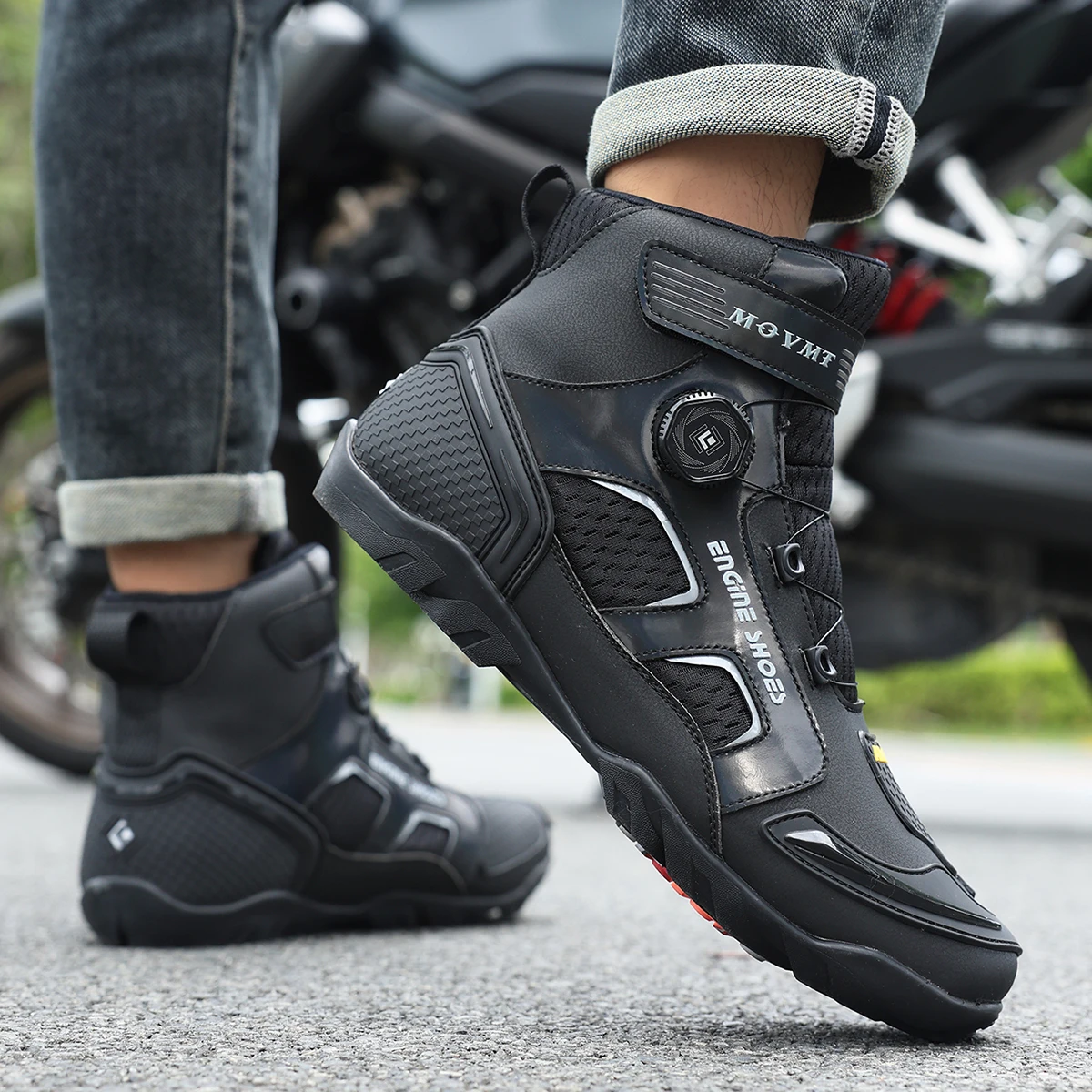 New Motorcycle Boots Men Leather Motos Breathable Anti Slip Wear-resistant Riders Boots Motorbike Racing Ankle Length Shoes - Image 4