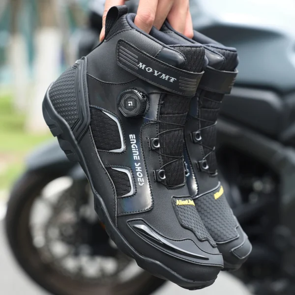 New Motorcycle Boots Men Leather Motos Breathable Anti Slip Wear-resistant Riders Boots Motorbike Racing Ankle Length Shoes