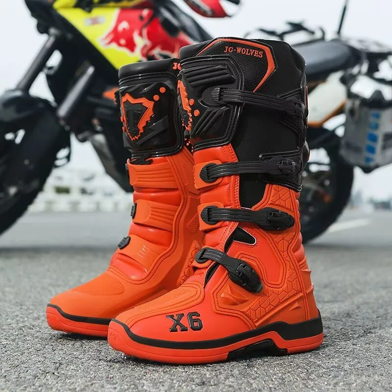 Motorcycle Boot Men Women Riding Mid-Calf Ankle Protective Shoes Motorbike Equipment Racing Rally Long Botas Motorcycle Boots - Image 6