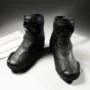 YUYIN Men Motorbike Riding Shoes Motorcycle Boots Racing Protective High Top Breathable Anti Slip Side Zipper TPU Rubber Sole